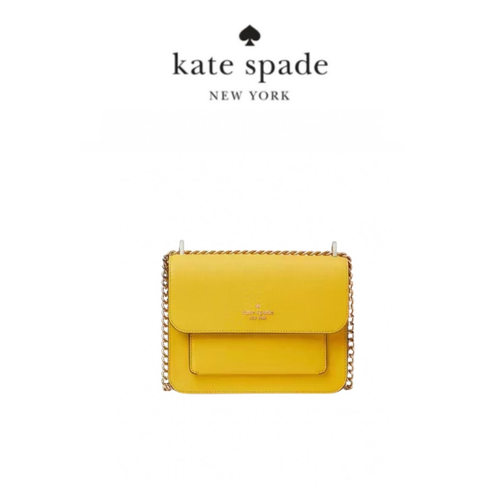 Kate Spade New York Remi Flap Chain Crossbody bag in yellow NWT